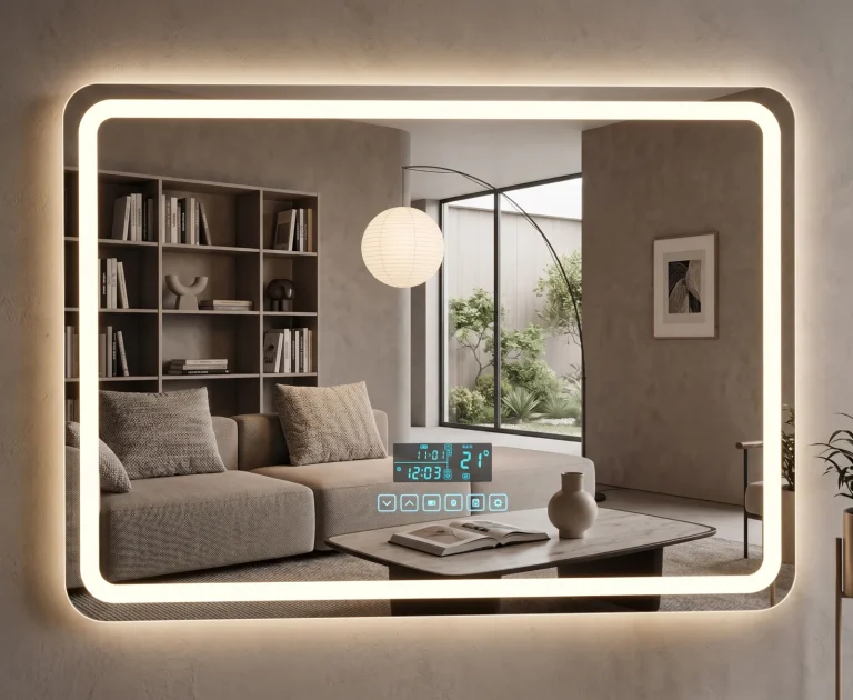 Espejo LED KL505 rectangular con borde de luz